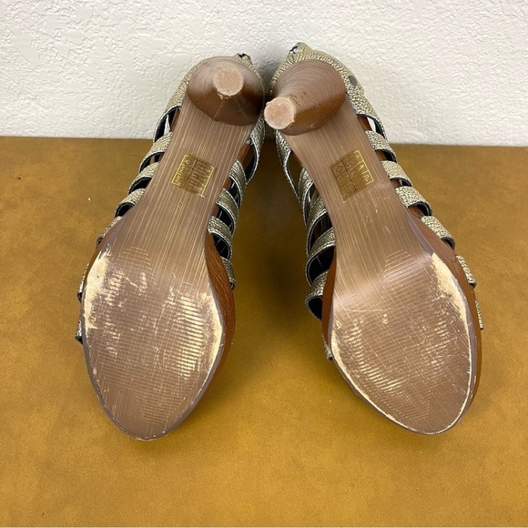 Jeffrey Campbell Handmade Ibiza Last Gold Marly Heels Size 7 Women - Picture 7 of 15